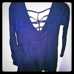 Juniors Mudd Long Sleeve Lattice Front and Back